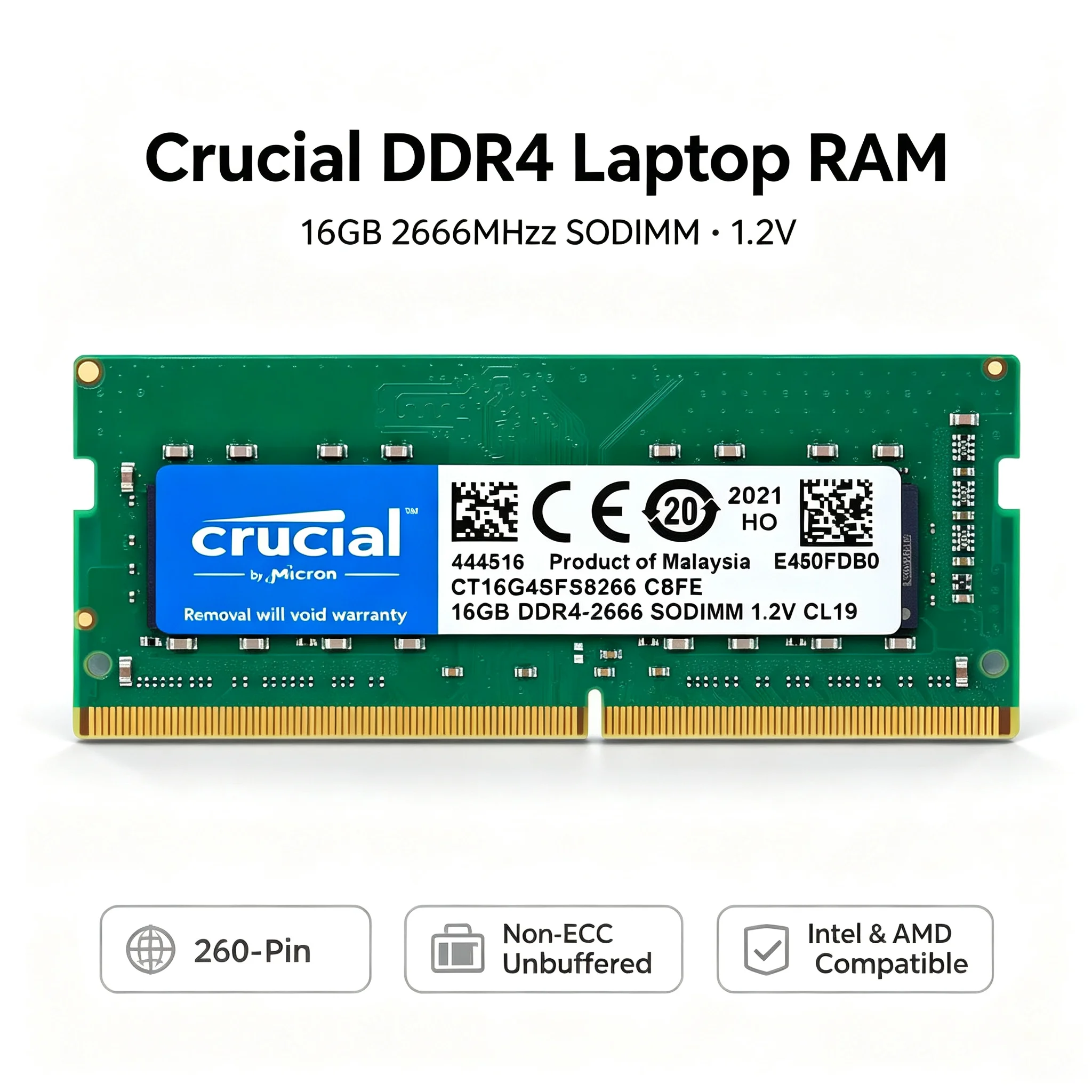 Crucial  1PCS/2PCS DDR4 Laptop - đánh giá và giá Ddr4 2400Mhz