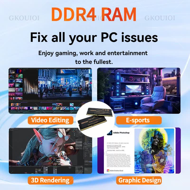 GKOUIOI DDR4 Memoria Ram 4GB 8 - đánh giá và giá Ddr4 2400Mhz
